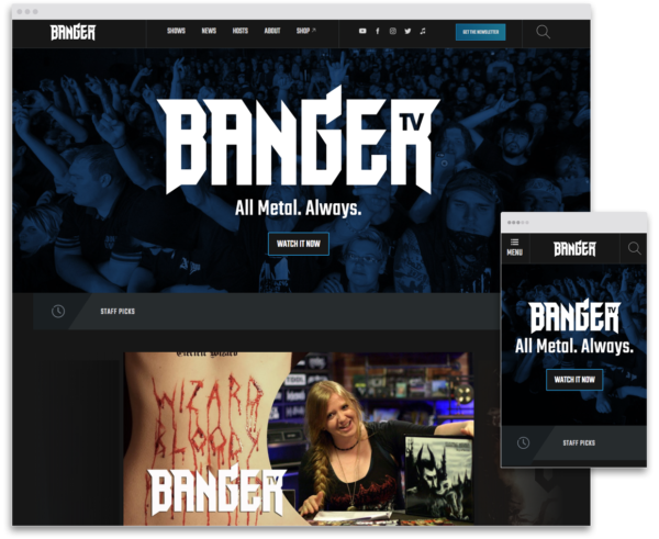 BangerTV website development and WordPress customization