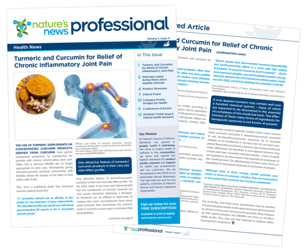 Nature's source newsletter for natural health professionals