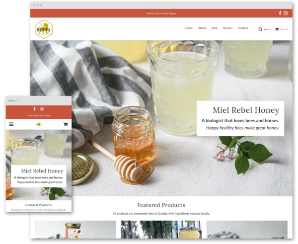 Miel Rebel Honey Shopify website