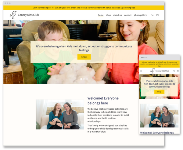 Canary Kids website